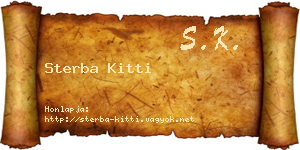 Sterba Kitti névjegykártya